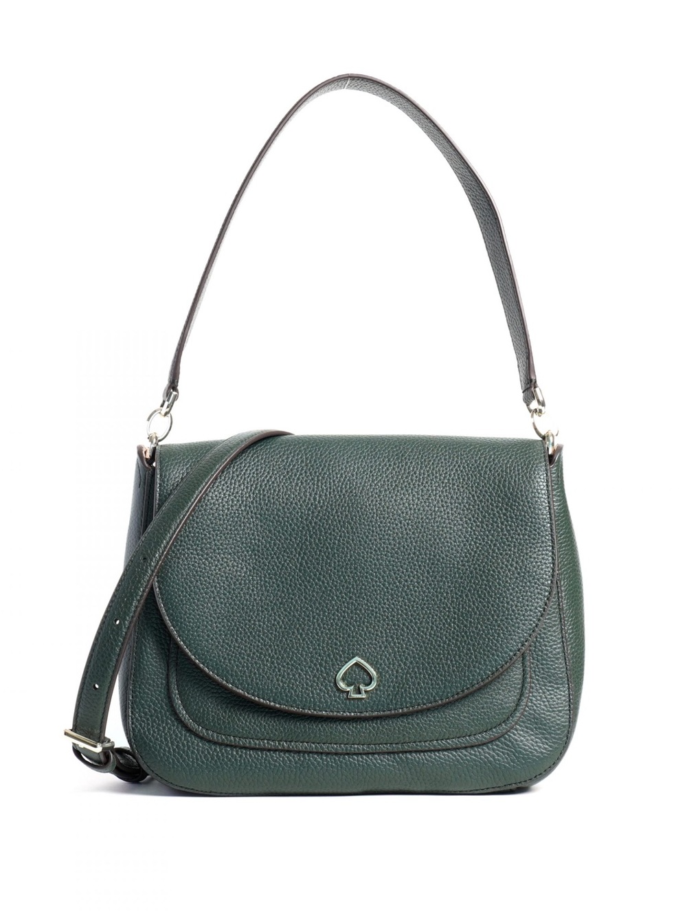 Kate Spade Kailee Medium Flap Deep Evergreen Leather Hobo Shoulder Bag Purse